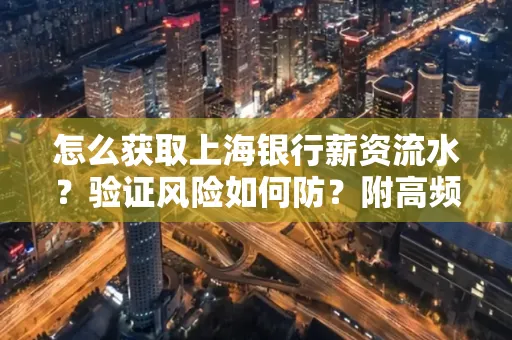 怎么获取上海银行薪资流水？验证风险如何防？附高频场景全攻略！